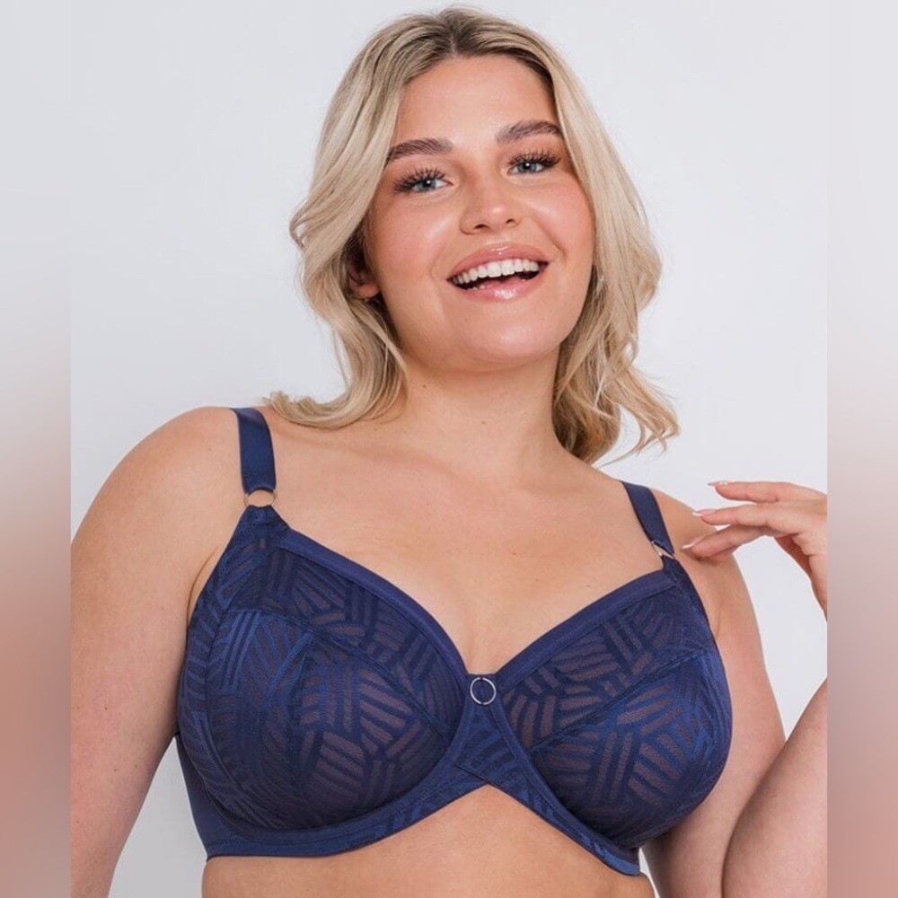 Curvy Kate Wonderfull Vibe Navy Blue Full-Coverage Lace Bra Size 38G‎ NWT